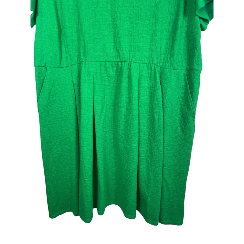 Draper James Kelly Green Short Sleeve Pullover Pocketed Textured Skater Dress 3x - Picture 5 of 15